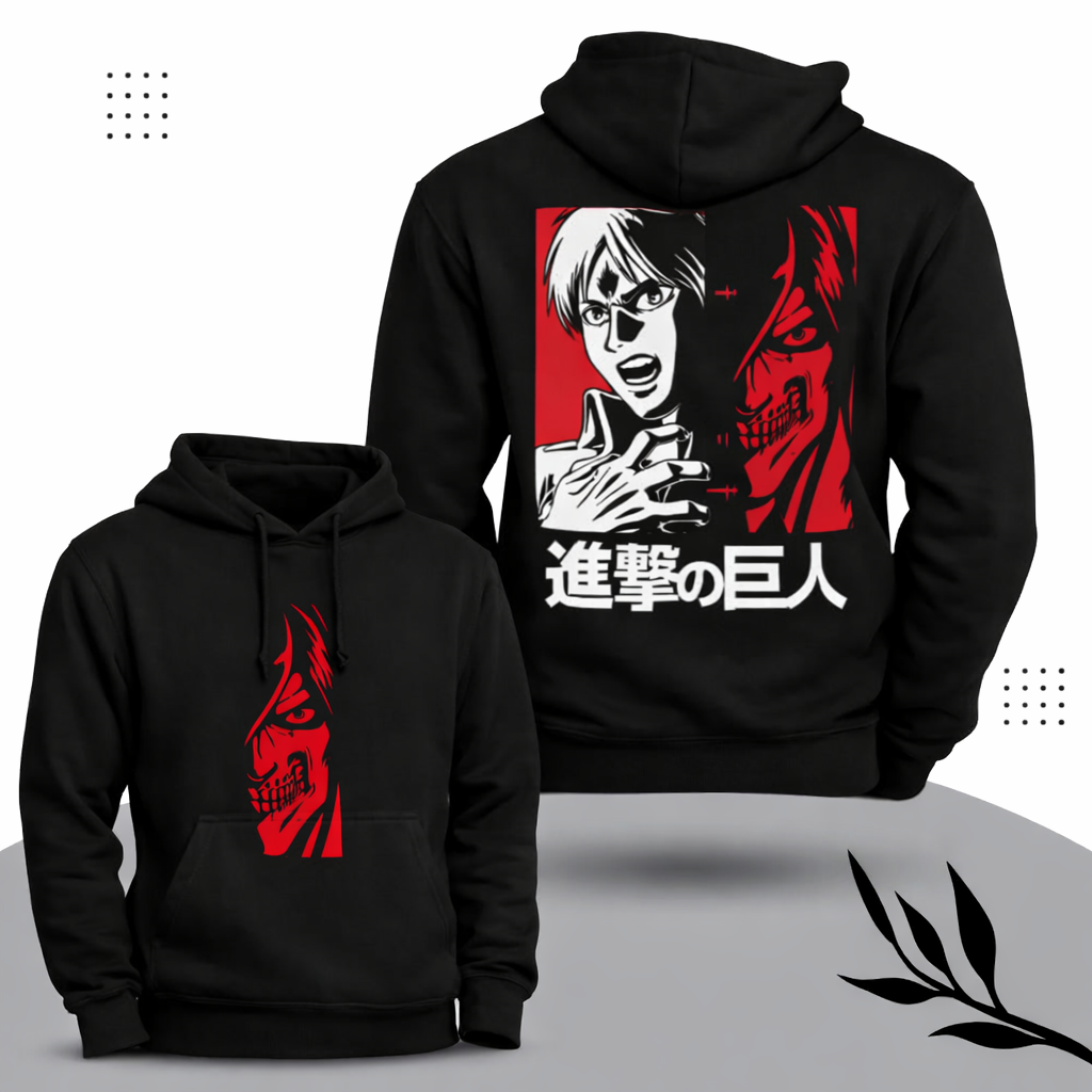 Preview of Eren Attack on Titian Anime Hoodie