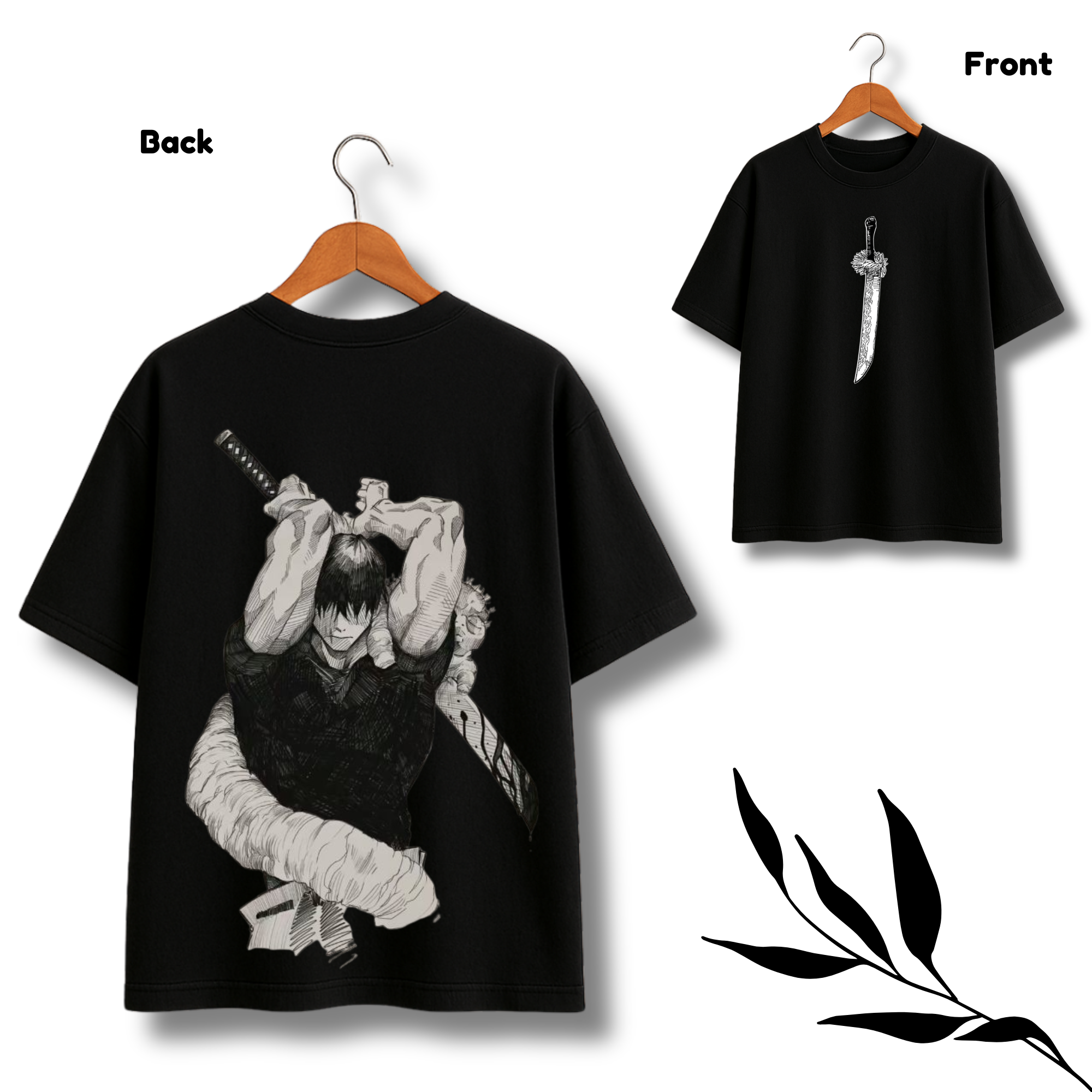Toji Katana Theme Black Oversize T-shirt