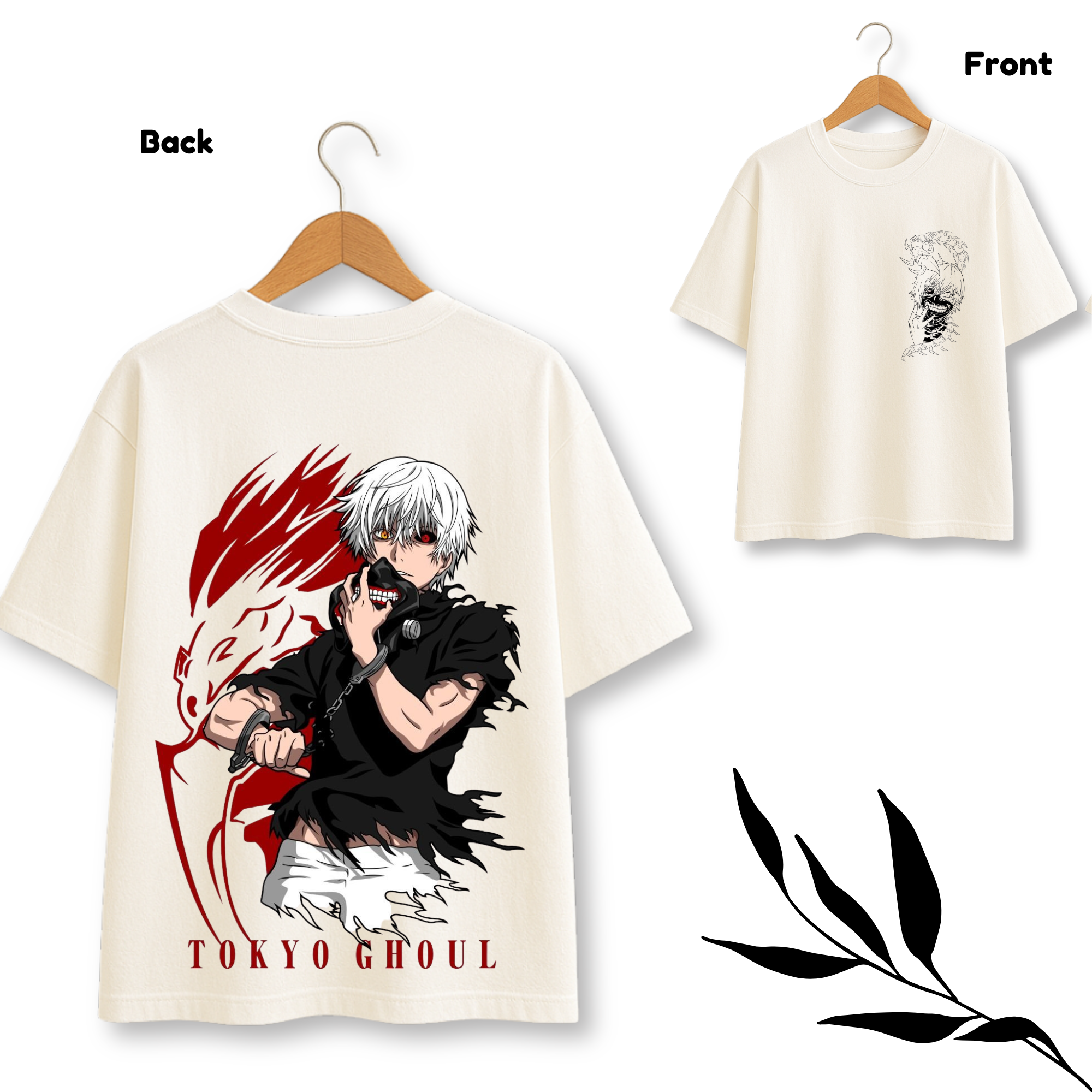 Preview of Tokyo Ghoul with Mask white Oversize Tshirt
