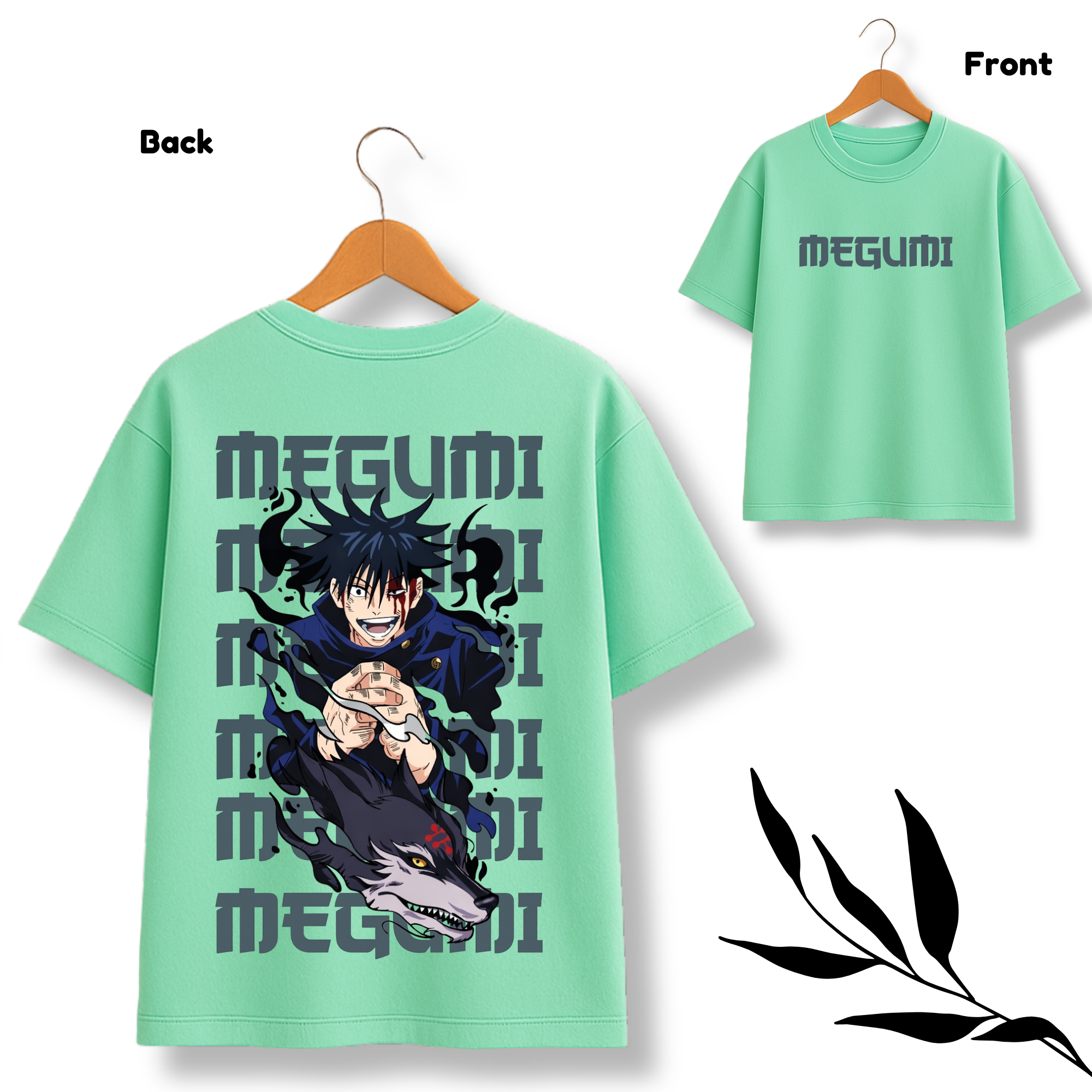 Megumi Fushiguro Jujutsu Kaisen Green Overstize Tshirt