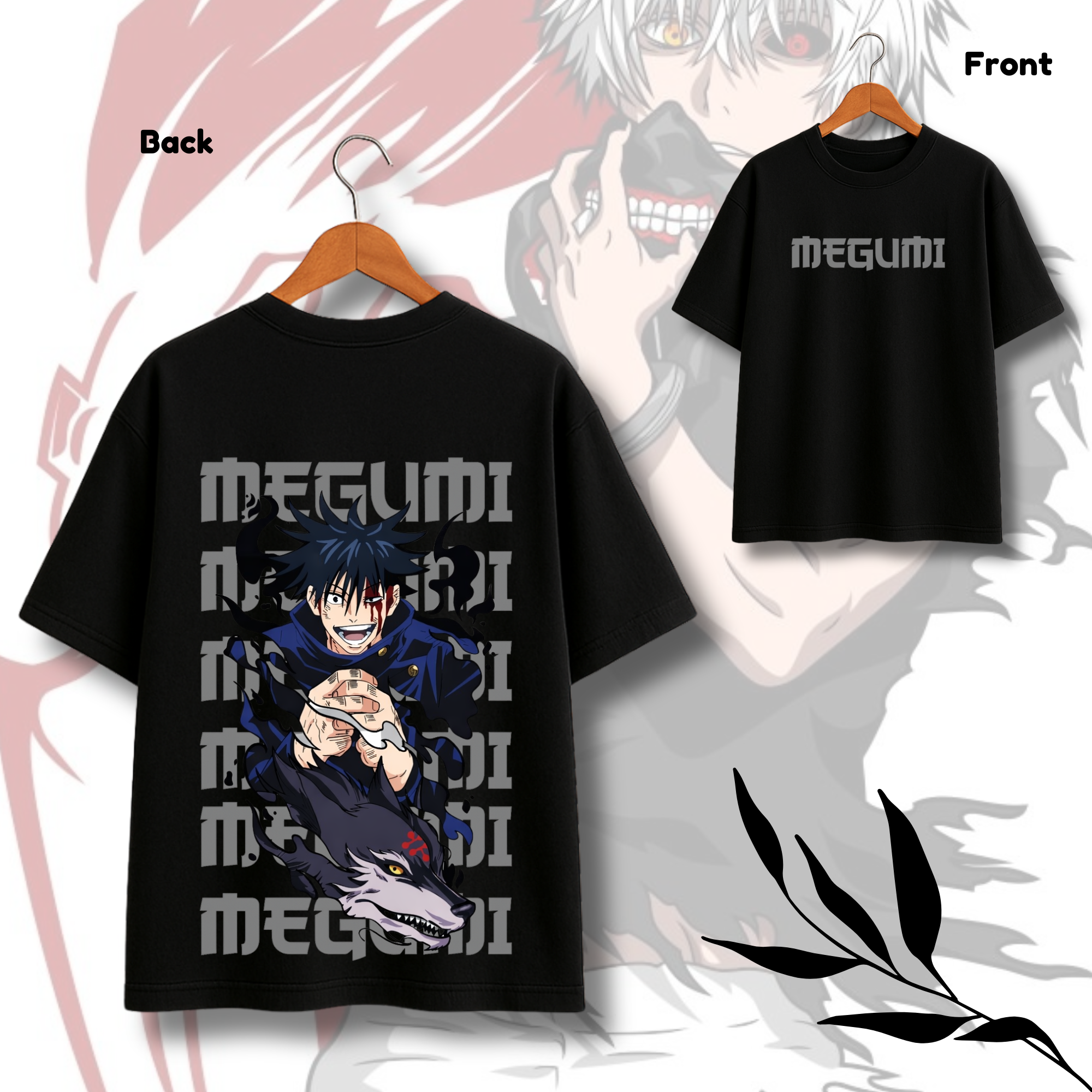 Preview of Rengoku Demon Slayer Black Regular Tshirt