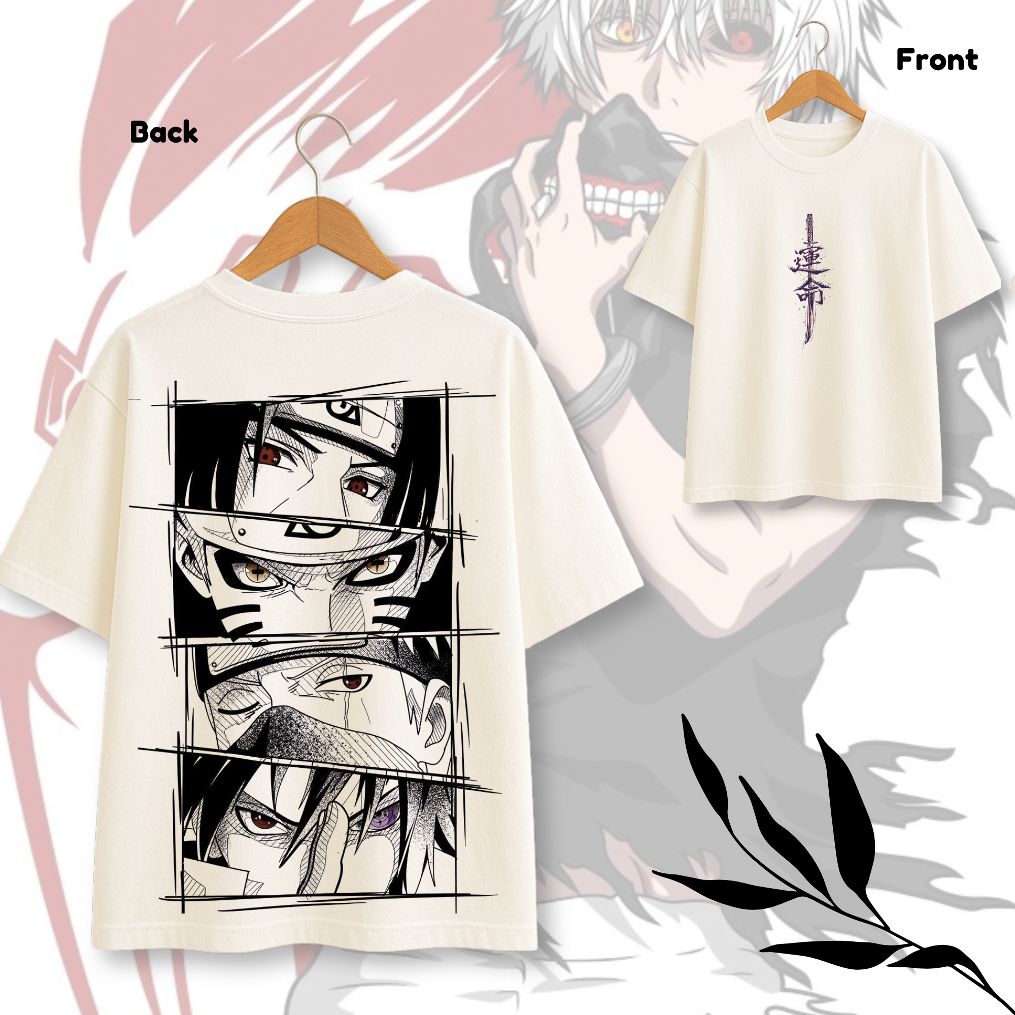 Preview of Naruto Shippuden Womens T Shirt Kakashi Hatake, Sasuke Uchiha, Naruto, Itachi Uchiha Top White tshirt