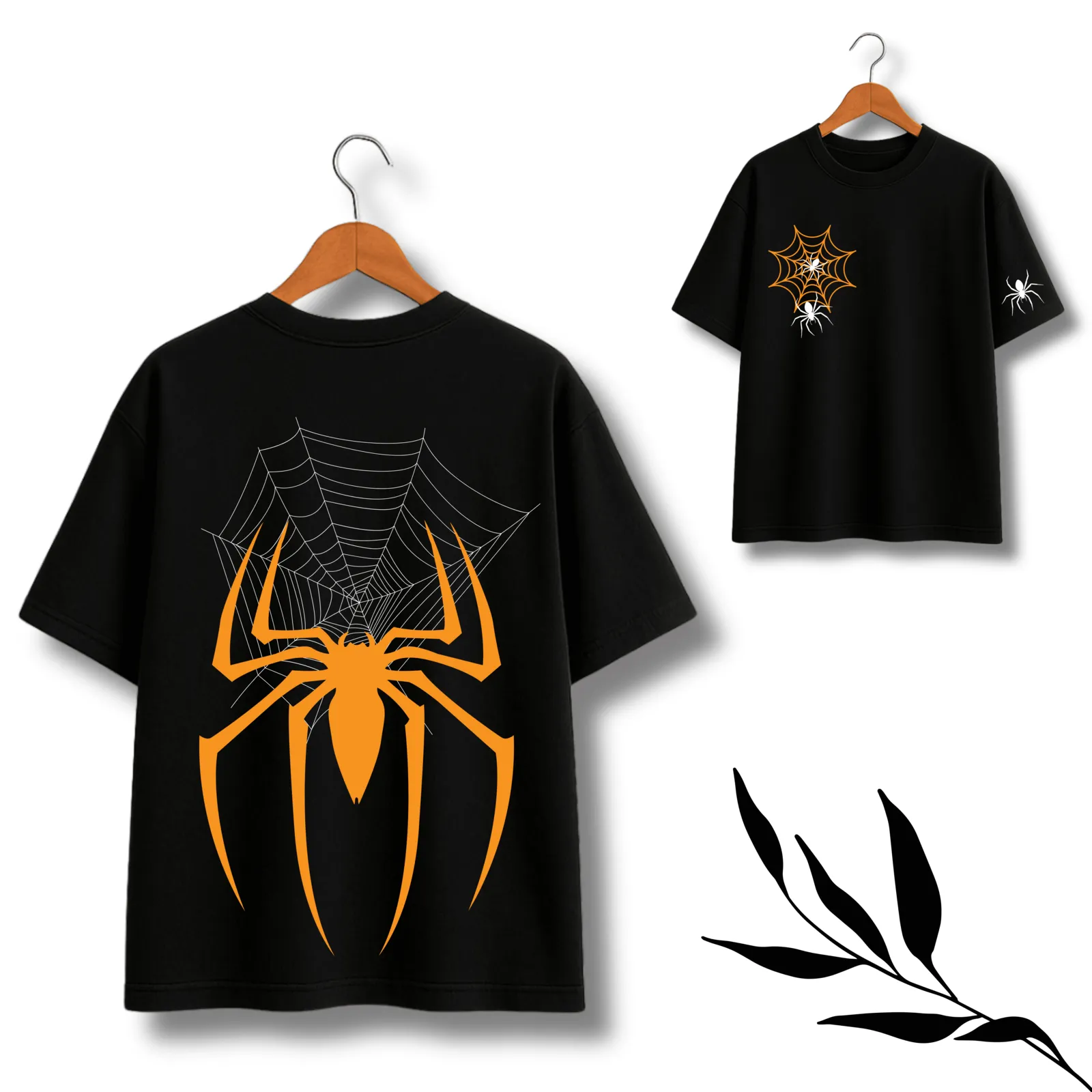 Spider Theme Black Oversize Tshirt