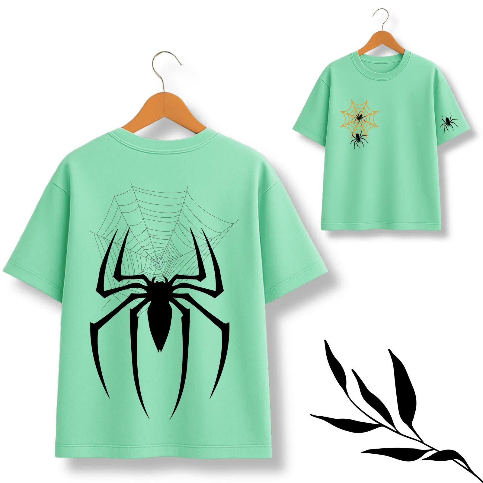 Spider Theme Mint Green T-Shirt