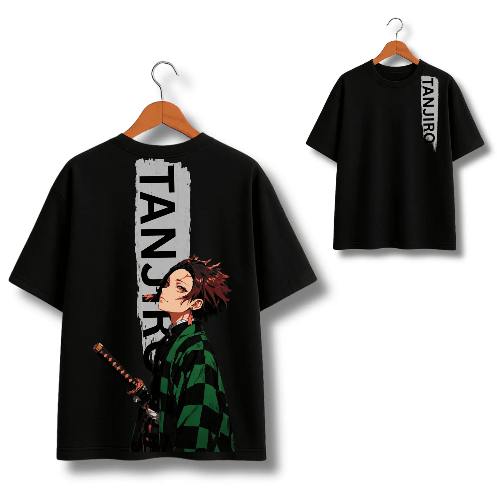 Tanjiro Theme Black Oversize Tshirt