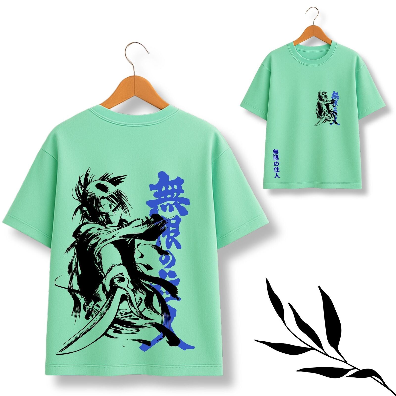 Blade of the Immortal Anime Theme Green Oversize T-Shirt
