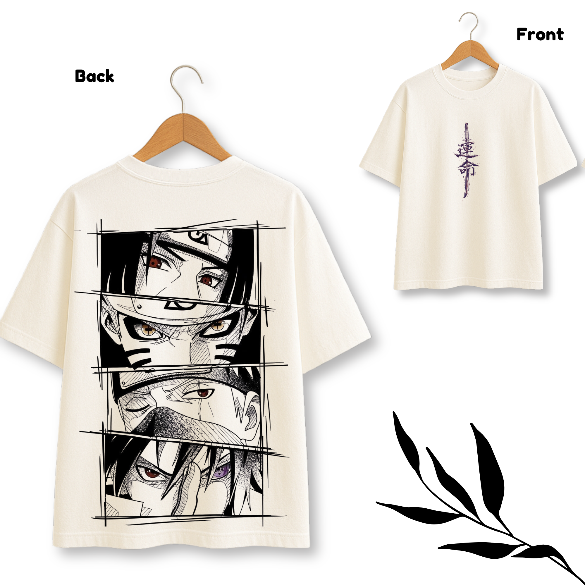 Naruto Shippuden Womens T Shirt Kakashi Hatake, Sasuke Uchiha, Naruto, Itachi Uchiha Top White Oversize tshirt