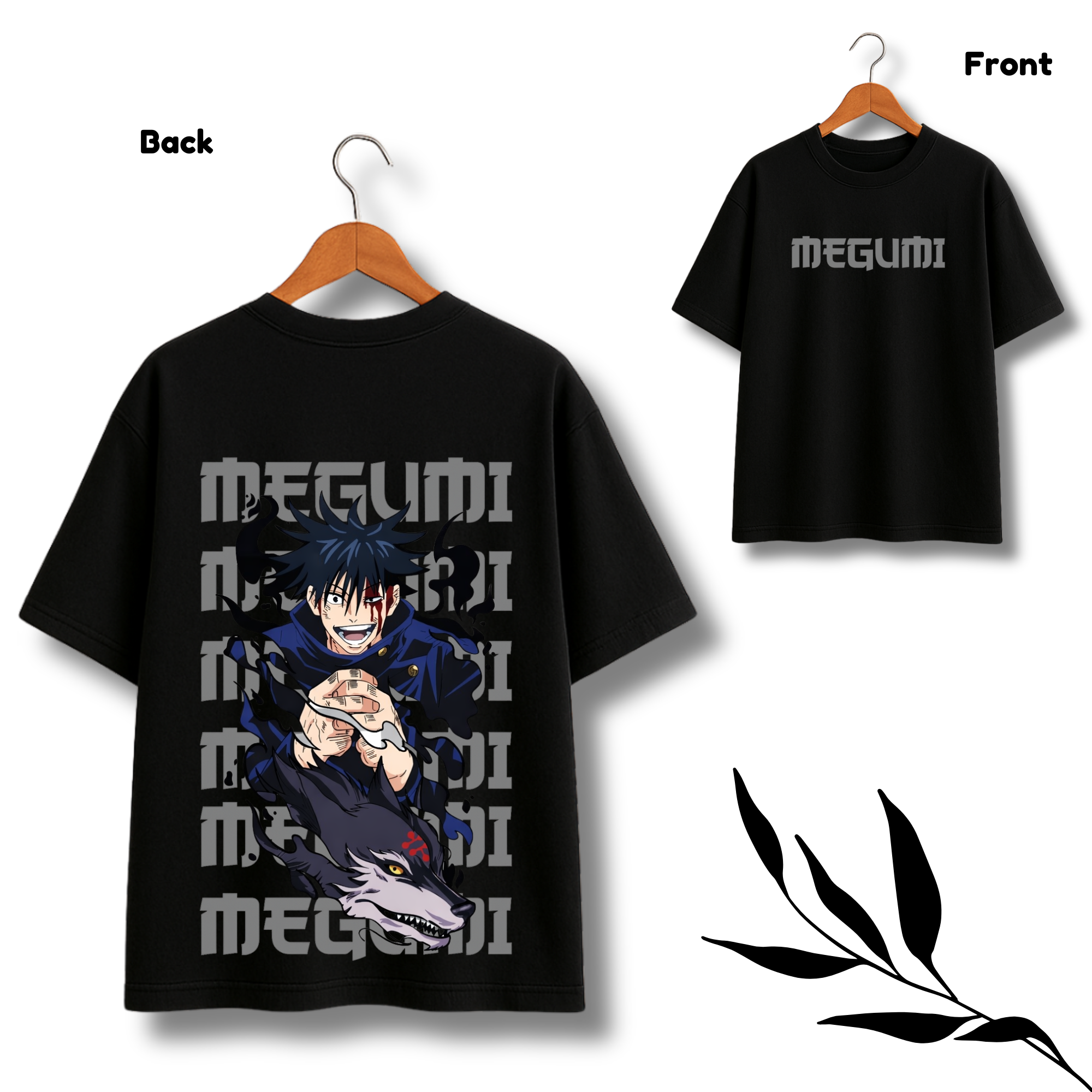 Megumi Fushiguro Jujutsu Kaisen Black Overstize Tshirt