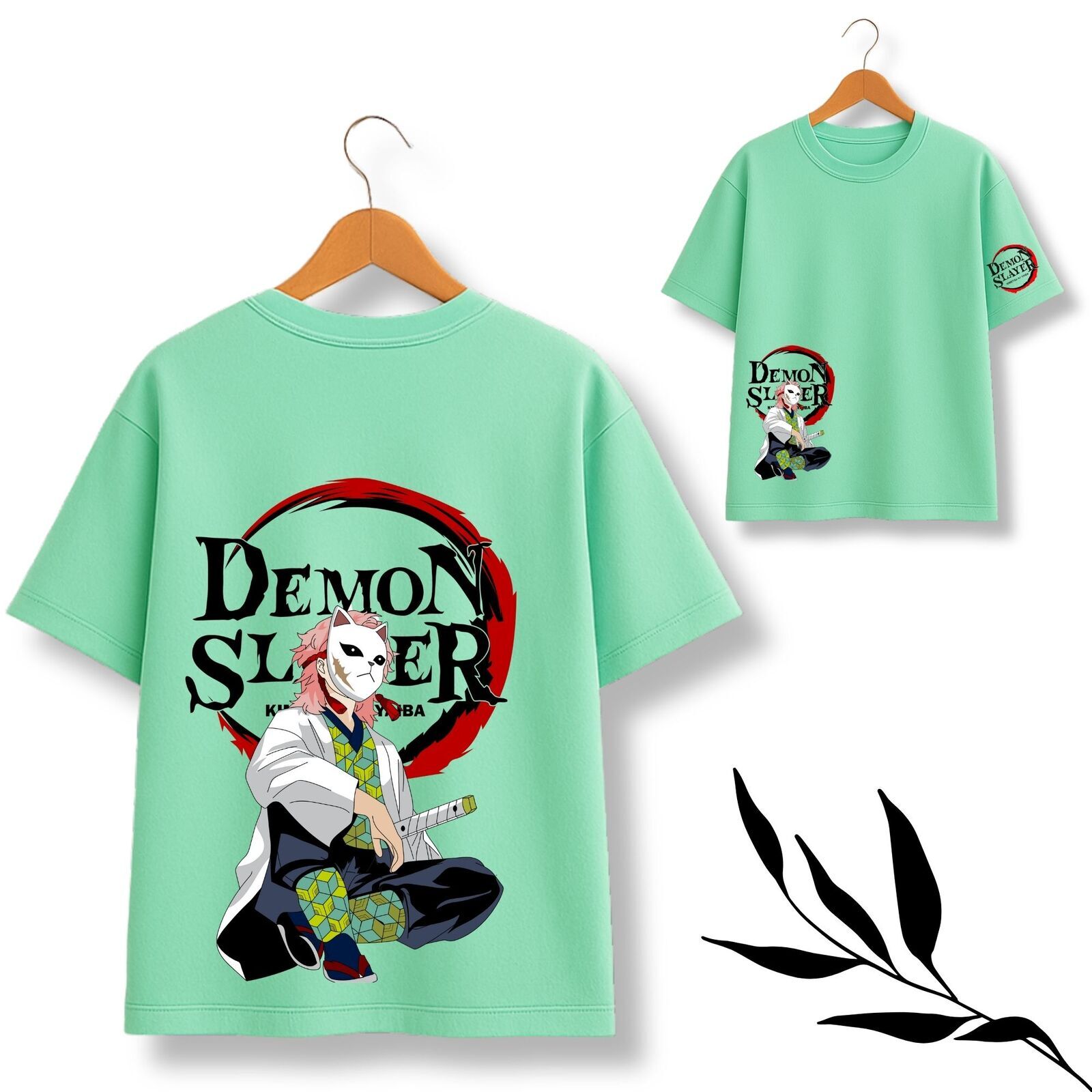 Demon Slayer Anime Theme Oversize Green T-Shirt