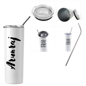 20 oz Stainless Steel White Tumbler