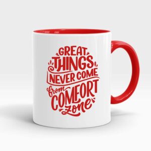 3 Tone Red Ceramic Coffee Mug
