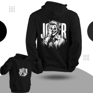 Joker Theme Cotton Hoodies Black Color