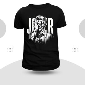 Joker Theme Round Neck Black Color T-Shirt