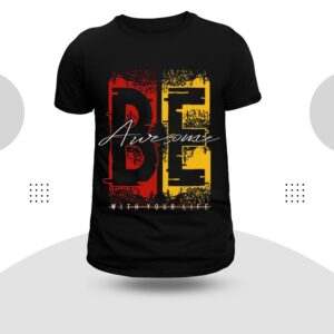Awesome Theme Round Neck Black Color T-Shirt