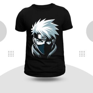 Ninja Anime Theme Round Neck Black Color T-Shirt