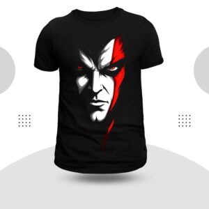 Hunter Face Round Neck Black Color T-Shirt
