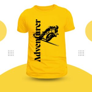 Adventurer Theme T-Shirt Round Neck Yellow Color