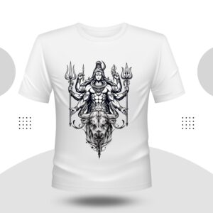 Shivai Theme T-Shirt Round Neck White Color
