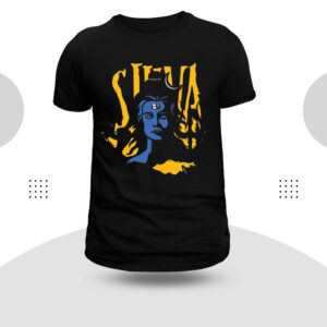 Lord Shiva Theme Round Neck Black Color T-Shirt