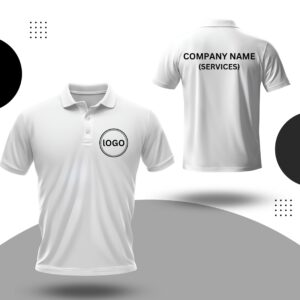 Custom White Polo T-Shirt with Logo Premium Workwear & Branding