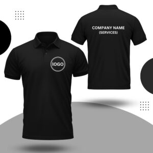 Custom Black Polo T-Shirt with Logo Premium Workwear & Branding