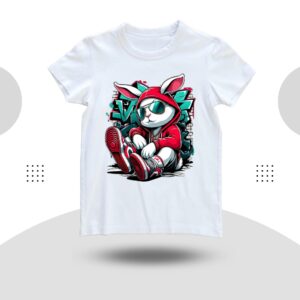 Trendy Rabbit Graphic Tee for Boys & Girls